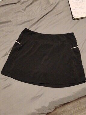 Reebok Black Skort with White Logo Print